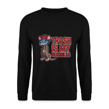 Opossum Design für Possum Fans und Opossum Fans - Unisex Pullover - Schwarz - Vorne - Alina (178cm) & Michal (187cm)