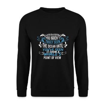 Humpback whale design for ocean, sea, whale and whales - Unisex Sweatshirt - black - Front - Alina (178cm) & Michal (187cm)