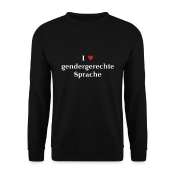 I ♥ langage neutre idée cadeau genre genre - Sweat-shirt Unisexe - noir - Devant - Alina (178cm) & Michal (187cm)