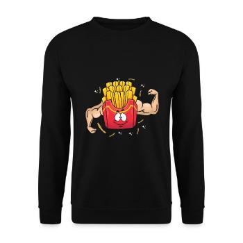 Bodybuilding Fries Fitness Gym Fries Fries - Unisex Sweatshirt - black - Front - Alina (178cm) & Michal (187cm)