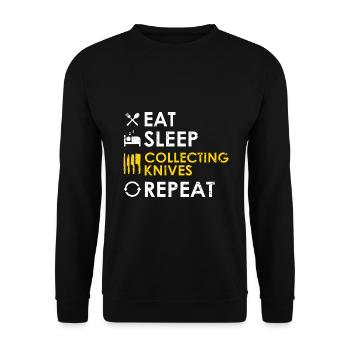 Messermacher Messersammler Design Messerfan - Unisex Pullover - Schwarz - Vorne - Alina (178cm) & Michal (187cm)