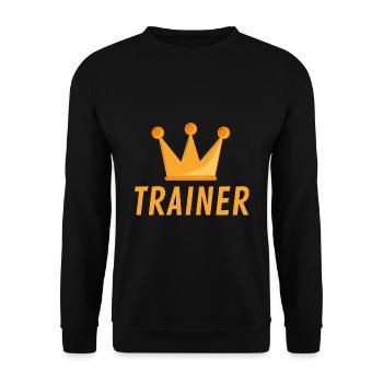 TRAINER fußball sport gym fitness geschenk spruch - Unisex Pullover - Schwarz - Vorne - Alina (178cm) & Michal (187cm)