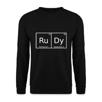 Rudy Surname First name Chemistry Periodic Table Elements - Unisex Sweatshirt - black - Front - Alina (178cm) & Michal (187cm)