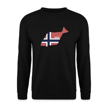 Halibut Norway - Fishing - Unisex Sweatshirt - black - Front - Alina (178cm) & Michal (187cm)
