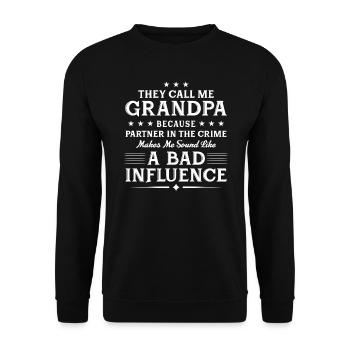 Ils m’appellent grand-père parce que partenaire dans le crime - Sweat-shirt Unisexe - noir - Devant - Alina (178cm) & Michal (187cm)