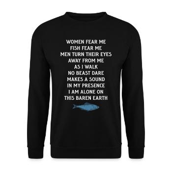 Pêcher Pêcheur Canne à pêche - Sweat-shirt Unisexe - noir - Devant - Alina (178cm) & Michal (187cm)