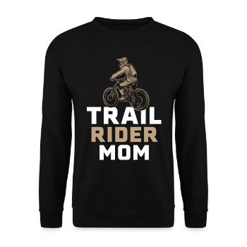 Trail Rider Mama Mountainbike MTB Downhill - Unisex Pullover - Schwarz - Vorne - Alina (178cm) & Michal (187cm)