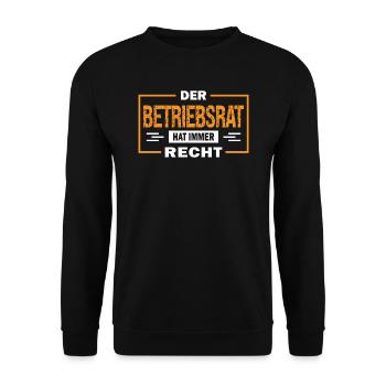Betriebsrat - Unisex Pullover - Schwarz - Vorne - Alina (178cm) & Michal (187cm)