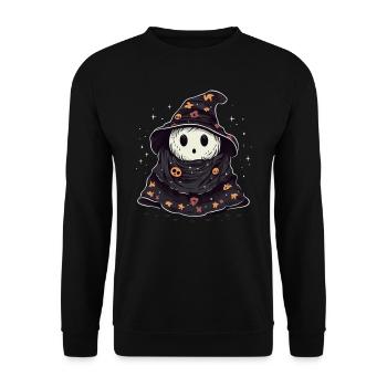 Ghost Ghost Wizard, Citrouille, Halloween, Costume - Sweat-shirt Unisexe - noir - Devant - Alina (178cm) & Michal (187cm)