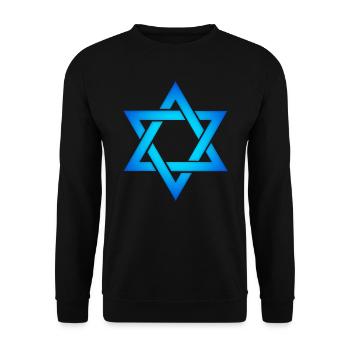 Israel Stern Davidstern Hexagramm Judentum Symbol - Unisex Pullover - Schwarz - Vorne - Alina (178cm) & Michal (187cm)