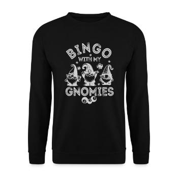 Bingo Mit Meinen Gnomies Lustiges Bingo - Unisex Pullover - Schwarz - Vorne - Alina (178cm) & Michal (187cm)