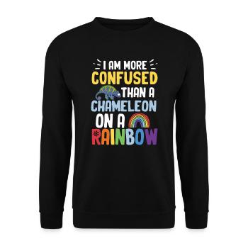 I'm more confused than a chameleon - Unisex Sweatshirt - black - Front - Alina (178cm) & Michal (187cm)
