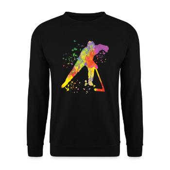 Eishockeyspieler Jungen Eishockey - Unisex Pullover - Schwarz - Vorne - Alina (178cm) & Michal (187cm)