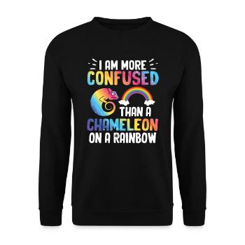 I'm more confused than a chameleon - Unisex Sweatshirt - black - Front - Alina (178cm) & Michal (187cm)