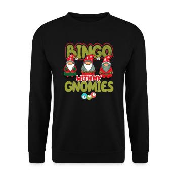Bingo Mit Meinen Gnomies Lustiges Bingo - Unisex Pullover - Schwarz - Vorne - Alina (178cm) & Michal (187cm)