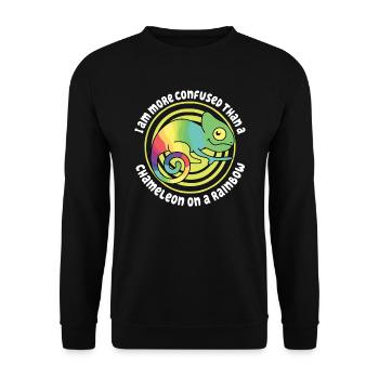 I'm more confused than a chameleon - Unisex Sweatshirt - black - Front - Alina (178cm) & Michal (187cm)