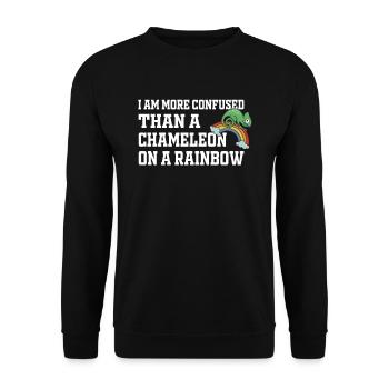 I'm more confused than a chameleon - Unisex Sweatshirt - black - Front - Alina (178cm) & Michal (187cm)