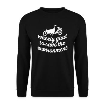 Wheely Glad Environmental Cargo Cargo Bike - Unisex Sweatshirt - black - Front - Alina (178cm) & Michal (187cm)