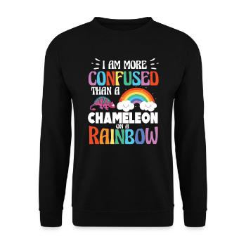 I'm more confused than a chameleon - Unisex Sweatshirt - black - Front - Alina (178cm) & Michal (187cm)