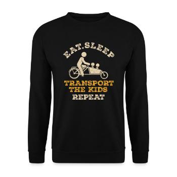 Eat Sleep Repeat Cargo Bike - Unisex Sweatshirt - black - Front - Alina (178cm) & Michal (187cm)