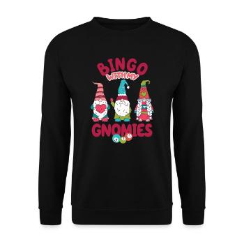 Bingo Mit Meinen Gnomies Lustiges Bingo - Unisex Pullover - Schwarz - Vorne - Alina (178cm) & Michal (187cm)