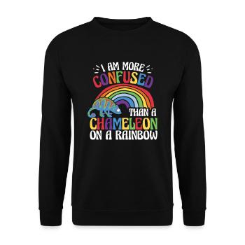 I'm more confused than a chameleon - Unisex Sweatshirt - black - Front - Alina (178cm) & Michal (187cm)