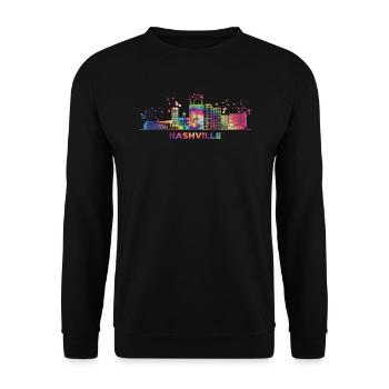 Nashvillian Skyline Nashville - Unisex Pullover - Schwarz - Vorne - Alina (178cm) & Michal (187cm)