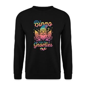Bingo Mit Meinen Gnomies Lustiges Bingo - Unisex Pullover - Schwarz - Vorne - Alina (178cm) & Michal (187cm)