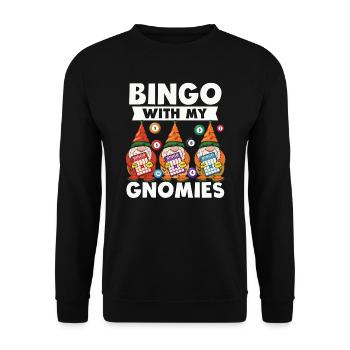 Bingo Mit Meinen Gnomies Lustiges Bingo - Unisex Pullover - Schwarz - Vorne - Alina (178cm) & Michal (187cm)