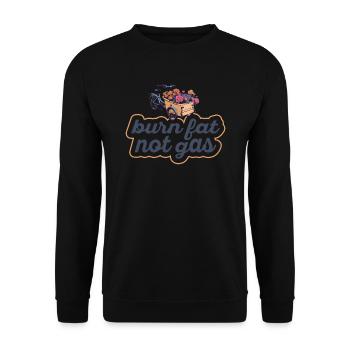 Brûlez les graisses au lieu de l’essence Cargo Cargobike - Sweat-shirt Unisexe - noir - Devant - Alina (178cm) & Michal (187cm)