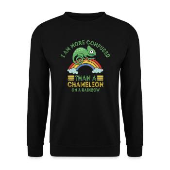 I'm more confused than a chameleon - Unisex Sweatshirt - black - Front - Alina (178cm) & Michal (187cm)