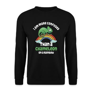 I'm more confused than a chameleon - Unisex Sweatshirt - black - Front - Alina (178cm) & Michal (187cm)