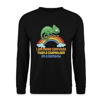 I'm more confused than a chameleon - Unisex Sweatshirt - black - Front - Alina (178cm) & Michal (187cm)