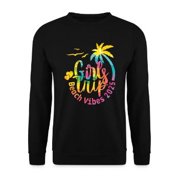Weekend Girls Trip Beach Vibes 2025 - Unisex Sweatshirt - black - Front - Alina (178cm) & Michal (187cm)