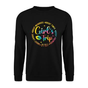 Week-end Filles Femmes Filles Voyage 2025 - Sweat-shirt Unisexe - noir - Devant - Alina (178cm) & Michal (187cm)