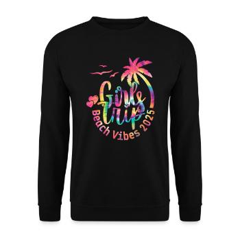 Weekend Girls Trip Beach Vibes 2025 - Unisex Pullover - Schwarz - Vorne - Alina (178cm) & Michal (187cm)
