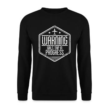 Attention Girls Trip en cours - Sweat-shirt Unisexe - noir - Devant - Alina (178cm) & Michal (187cm)