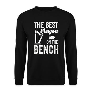 Die Besten Spieler Sitzen Auf Der Bank Harfe - Unisex Pullover - Schwarz - Vorne - Alina (178cm) & Michal (187cm)