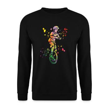 Einradfahrer Einradfahren Einrad - Unisex Pullover - Schwarz - Vorne - Alina (178cm) & Michal (187cm)