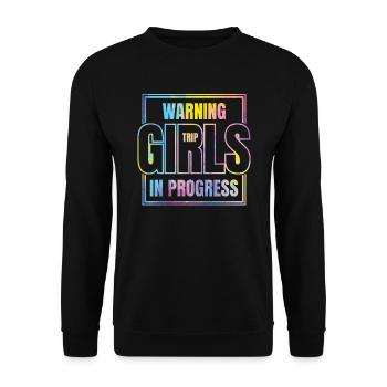 Attention Girls Trip en cours - Sweat-shirt Unisexe - noir - Devant - Alina (178cm) & Michal (187cm)