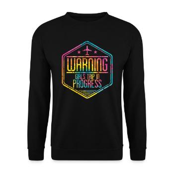 Attention Girls Trip en cours - Sweat-shirt Unisexe - noir - Devant - Alina (178cm) & Michal (187cm)