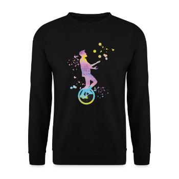 Einradfahrer Einradfahren Einrad - Unisex Pullover - Schwarz - Vorne - Alina (178cm) & Michal (187cm)
