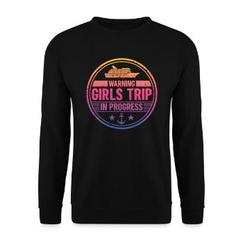 Attention Girls Trip en cours - Sweat-shirt Unisexe - noir - Devant - Alina (178cm) & Michal (187cm)