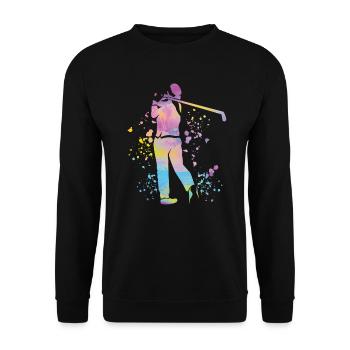 Golfer Colorsplash Kinder Miniaturgolf - Unisex Pullover - Schwarz - Vorne - Alina (178cm) & Michal (187cm)