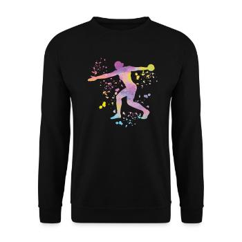 Diskuswerfer Colorsplash Diskuswurf - Unisex Pullover - Schwarz - Vorne - Alina (178cm) & Michal (187cm)
