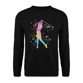 Golfer Colorsplash Kinder Miniaturgolf - Unisex Pullover - Schwarz - Vorne - Alina (178cm) & Michal (187cm)