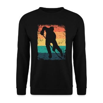 joueurs de hockey sur glace vintage hockey sur glace - Sweat-shirt Unisexe - noir - Devant - Alina (178cm) & Michal (187cm)