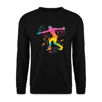 Diskuswerfer Colorsplash Diskuswurf - Unisex Pullover - Schwarz - Vorne - Alina (178cm) & Michal (187cm)