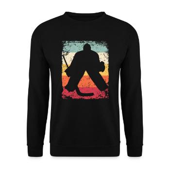 Joueurs de hockey sur glace Vintage Hockey sur glace - Sweat-shirt Unisexe - noir - Devant - Alina (178cm) & Michal (187cm)