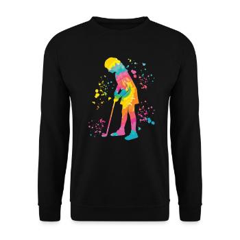 Golfer Colorsplash Kinder Miniaturgolf - Unisex Pullover - Schwarz - Vorne - Alina (178cm) & Michal (187cm)